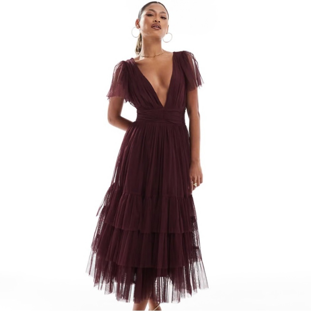 Burgundy Tulle Dress